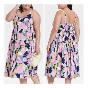 Ava & Viv - Floral print tie back dress - US 24